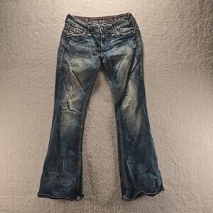 Women Rock Revival Abble Flare Cut Blue Jean Size 27